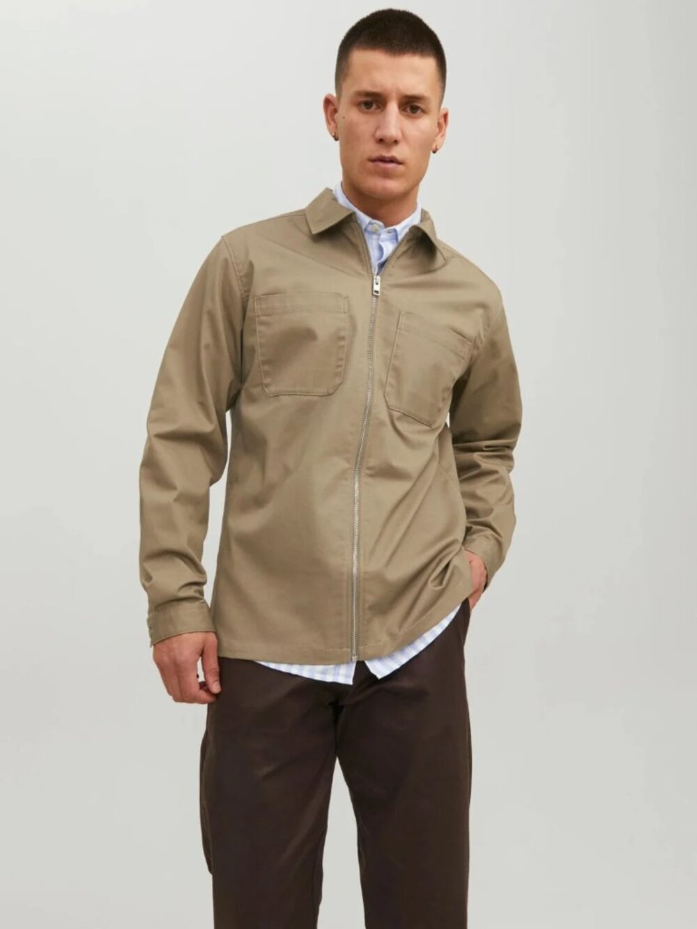 Jack & Jones Tan Full Zip Jacket/14852